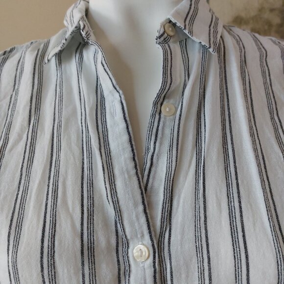 Lucky Brand Women's Relaxed Printed Workwear Striped Cotton Shirt - Picture 5 of 11